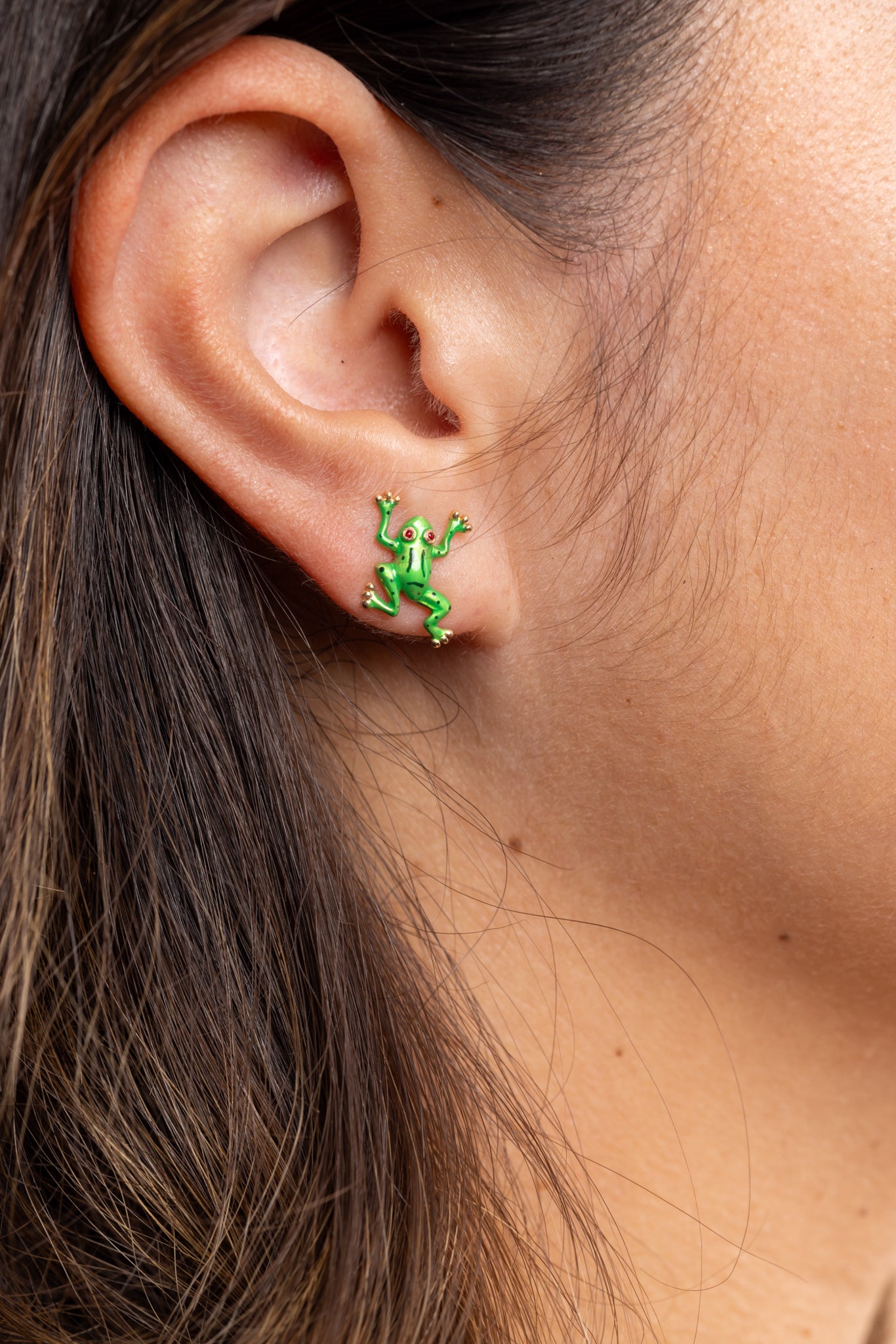 The Frog - Enamel Stud Earrings