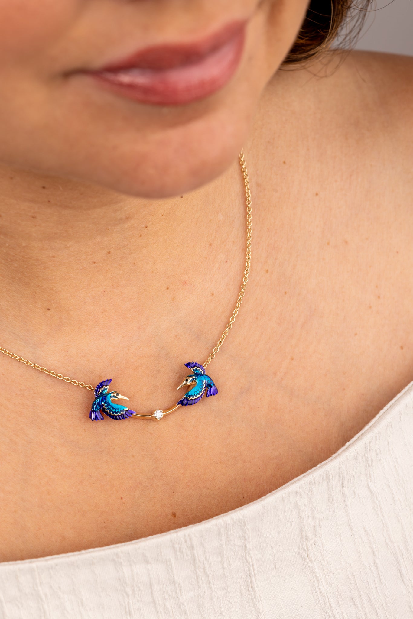 The Kingfisher - Enamelled Necklace