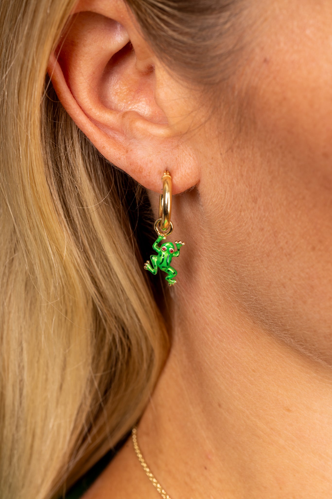 The Frog - Enamel Hoop Earrings