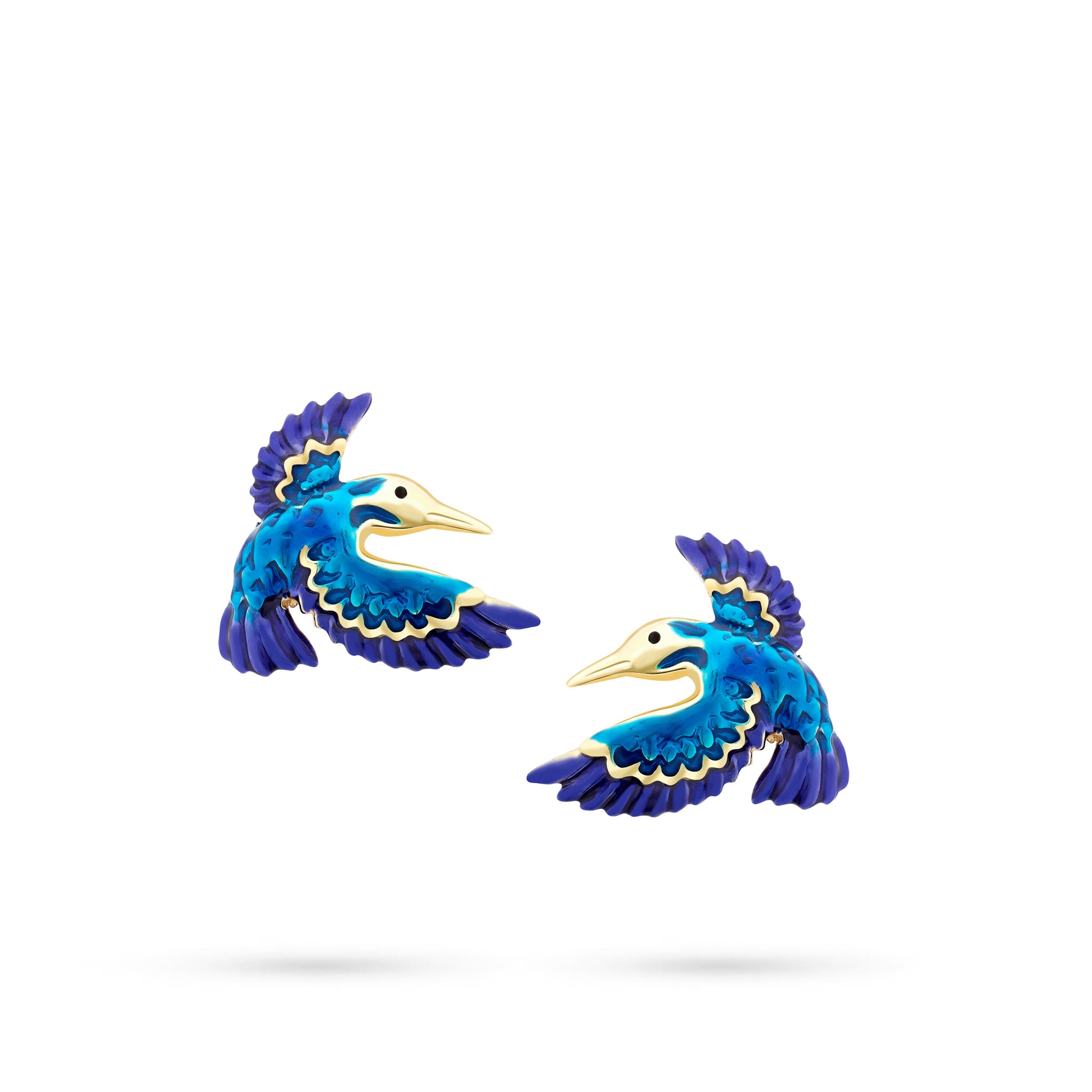 The Kingfisher - Enamelled Stud Earrings